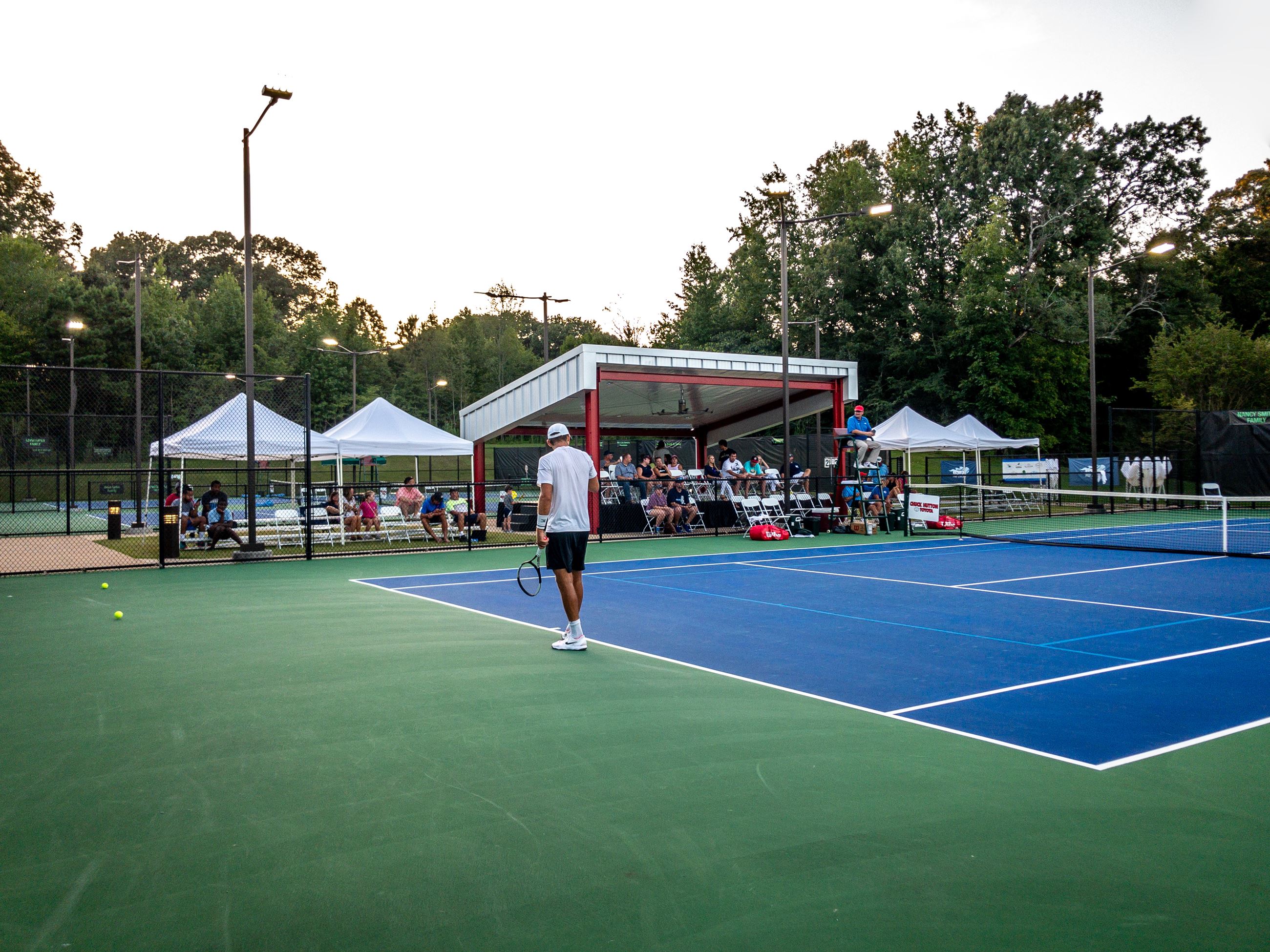 tennis court and player